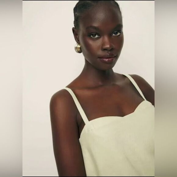 NWT Reformation Lainey Linen Dress in Dried Herbs - Picture 4 of 8